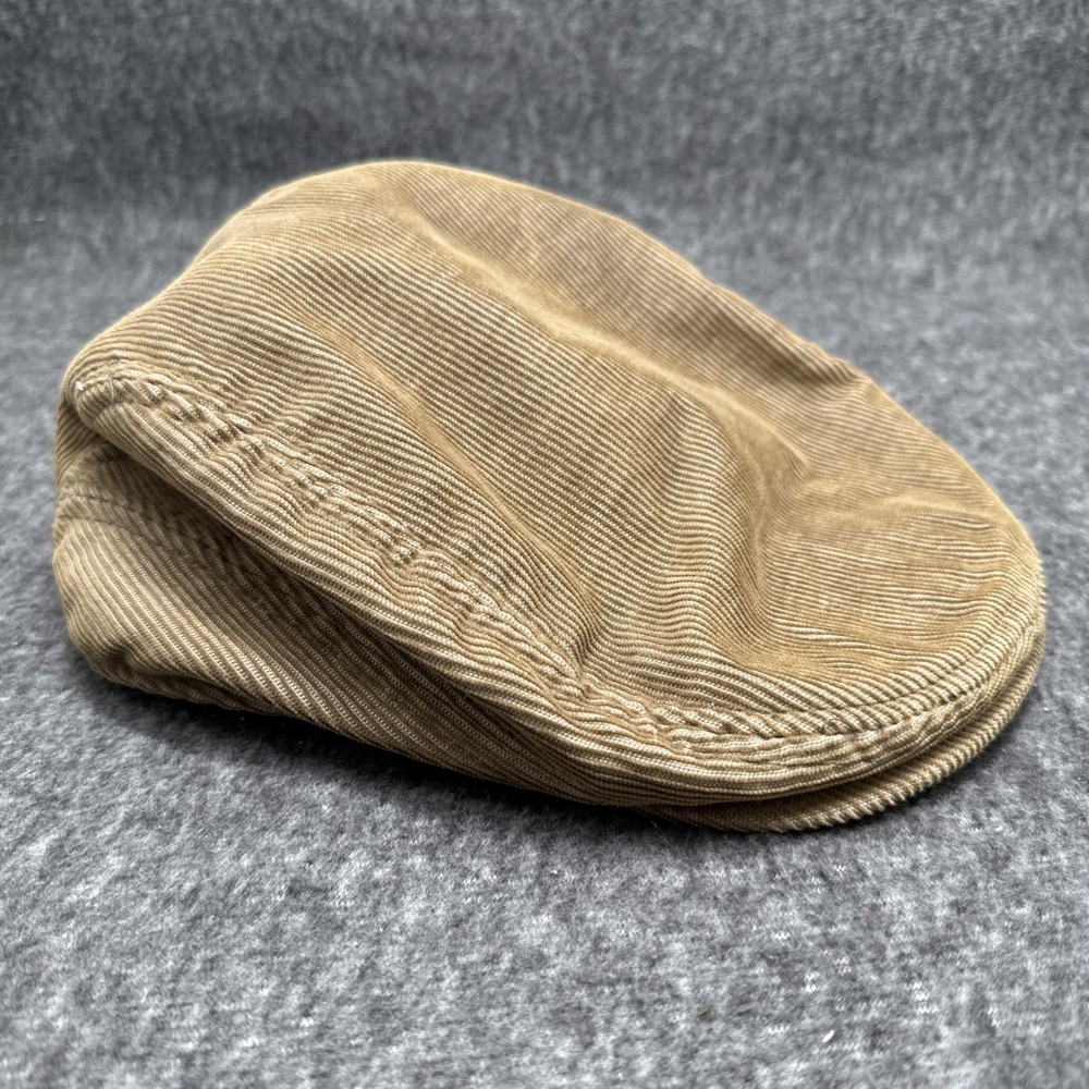VTG  Levi's Tan Light Brown Corduroy Orange Tag Newsboy Cap Hat LG 7 - 7 1/8
